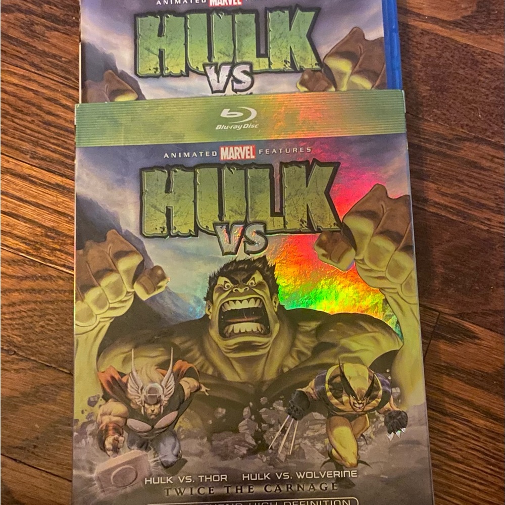 Marvel Hulk vs Blu-ray with Green and Blue Cover